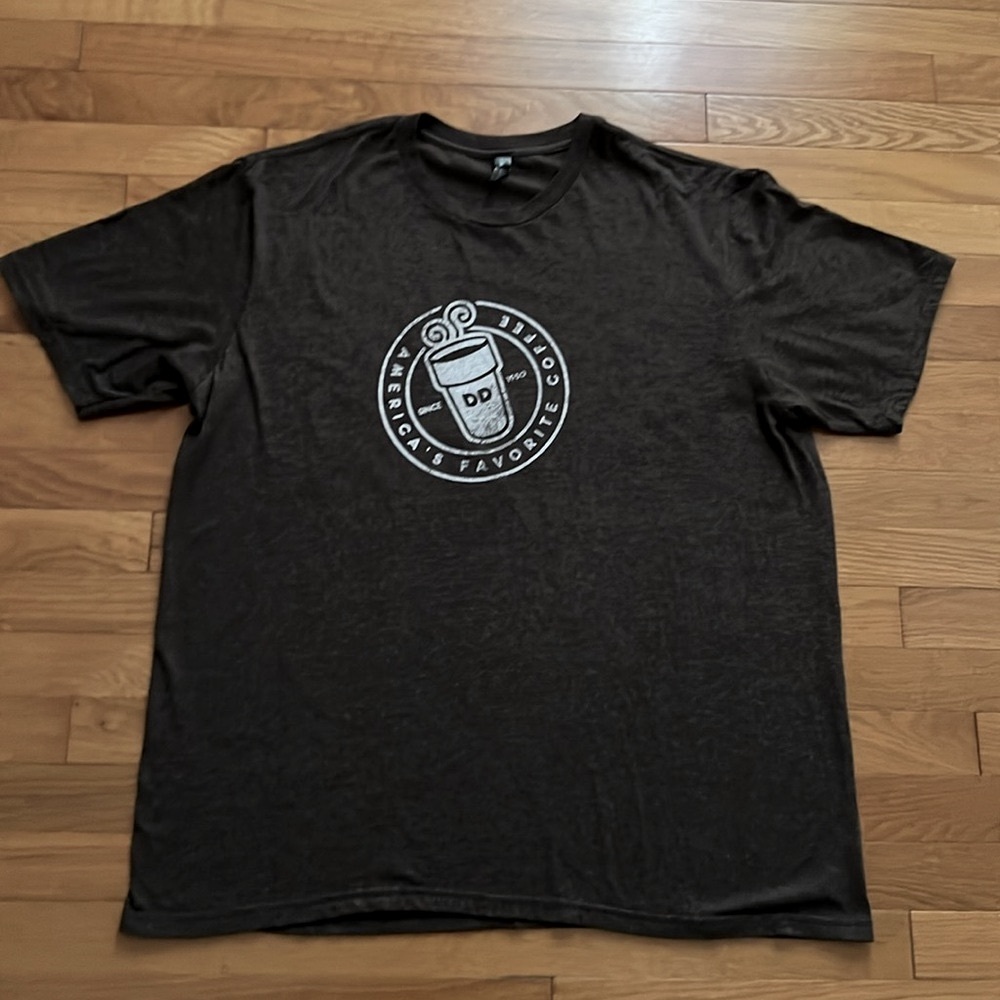 Dunkin Donuts Brown Short Sleeve America’s Favorite Coffee Tee T-Shirt ~ 2XL